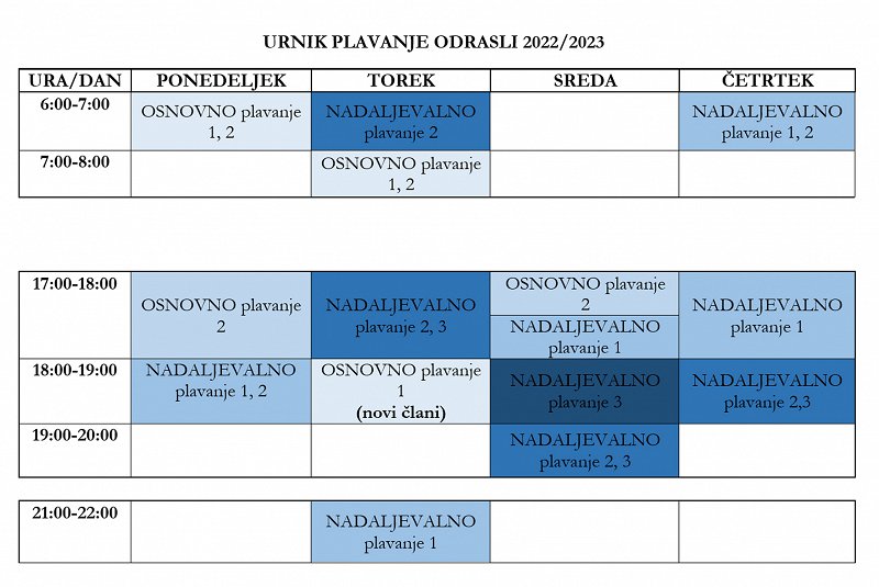 urnik plavanje odrasli-2022-23