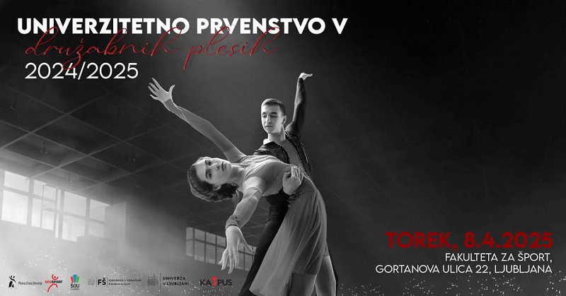 Univerzitetno prvenstvo v plesih - plakat s plesnim parom